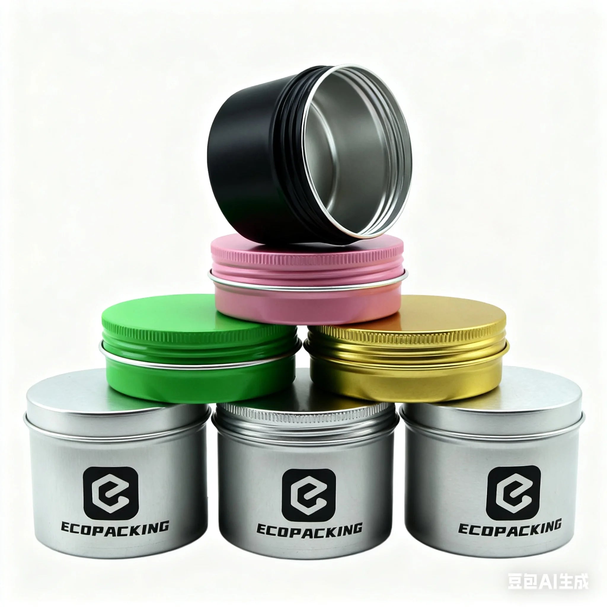 10ml 15ml 20ml 30ml 50ml 100m Black Empty Storage Pot Metal Aluminum Tin Jar for Cosmetic Cream
