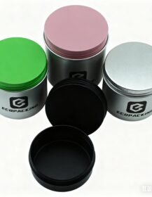 10g 30g 50g 100g 200g 300g High Quality Round Metal Tin Cosmetics Box Black Silver Tea Aluminum Candle Jars
