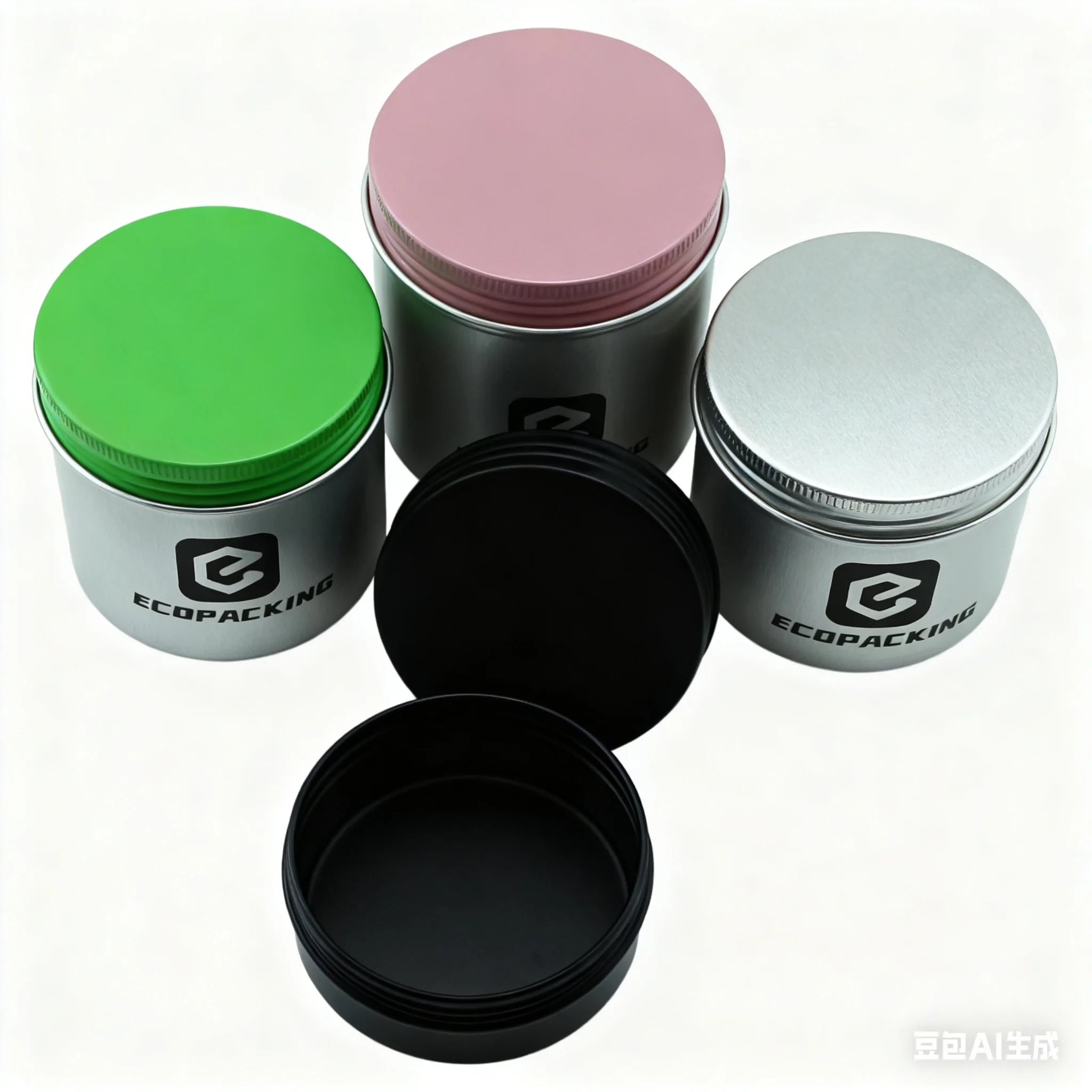 10g 30g 50g 100g 200g 300g High Quality Round Metal Tin Cosmetics Box Black Silver Tea Aluminum Candle Jars