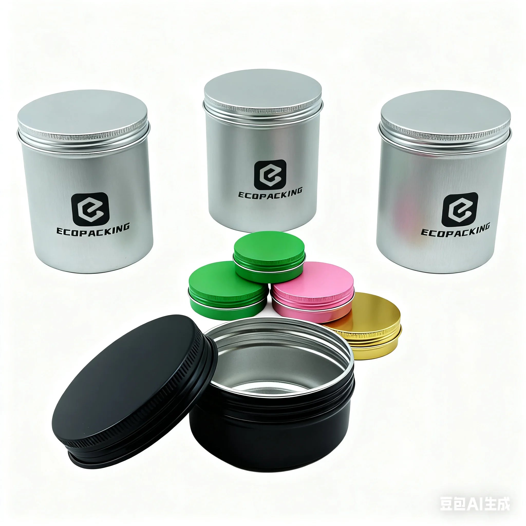 10ml 15ml 20ml 30ml 50ml 100m Black Empty Storage Pot Metal Aluminum Tin Jar for Cosmetic Cream - 图片 6