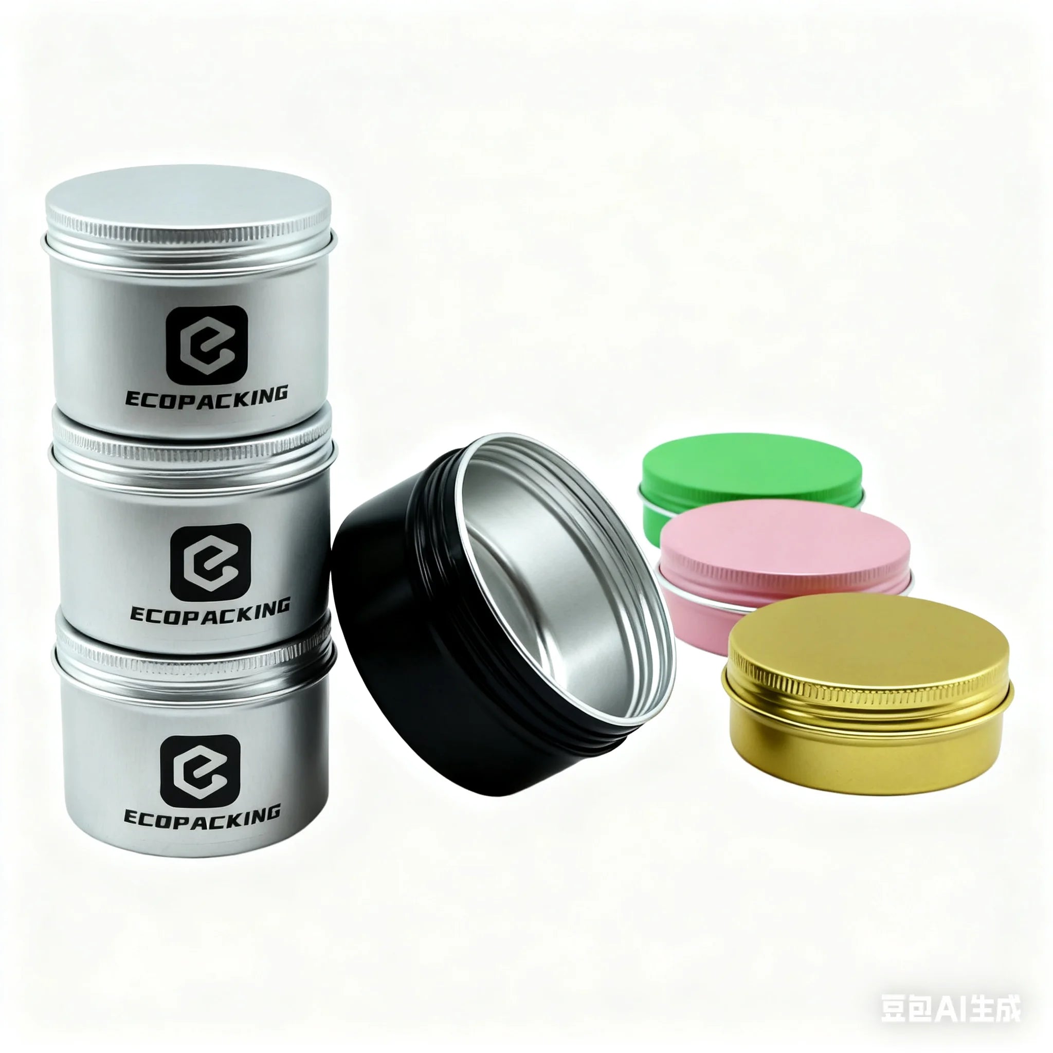 10g 30g 50g 100g 200g 300g High Quality Round Metal Tin Cosmetics Box Black Silver Tea Aluminum Candle Jars - 图片 6