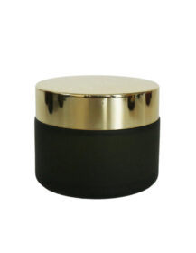 Luxury Empty Frosted Olive Green Cosmetic Body Face Cream Packaging Glass Cosmetic Jar with Gold Cap
