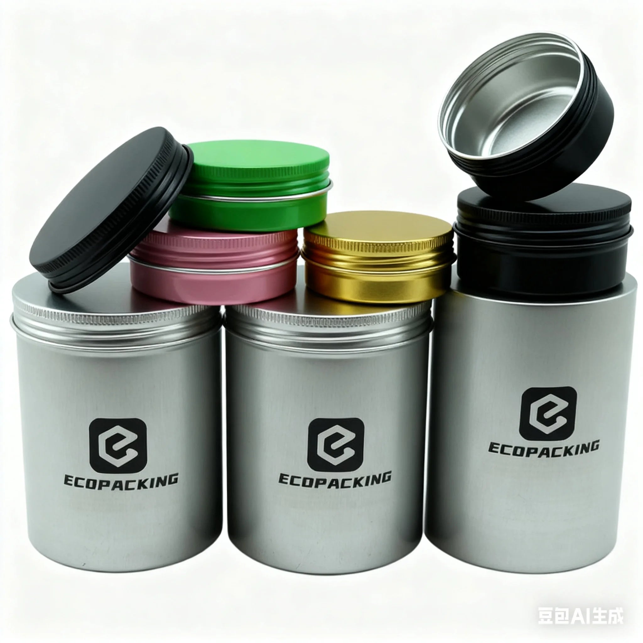 10g 30g 50g 100g 200g 300g High Quality Round Metal Tin Cosmetics Box Black Silver Tea Aluminum Candle Jars - 图片 2