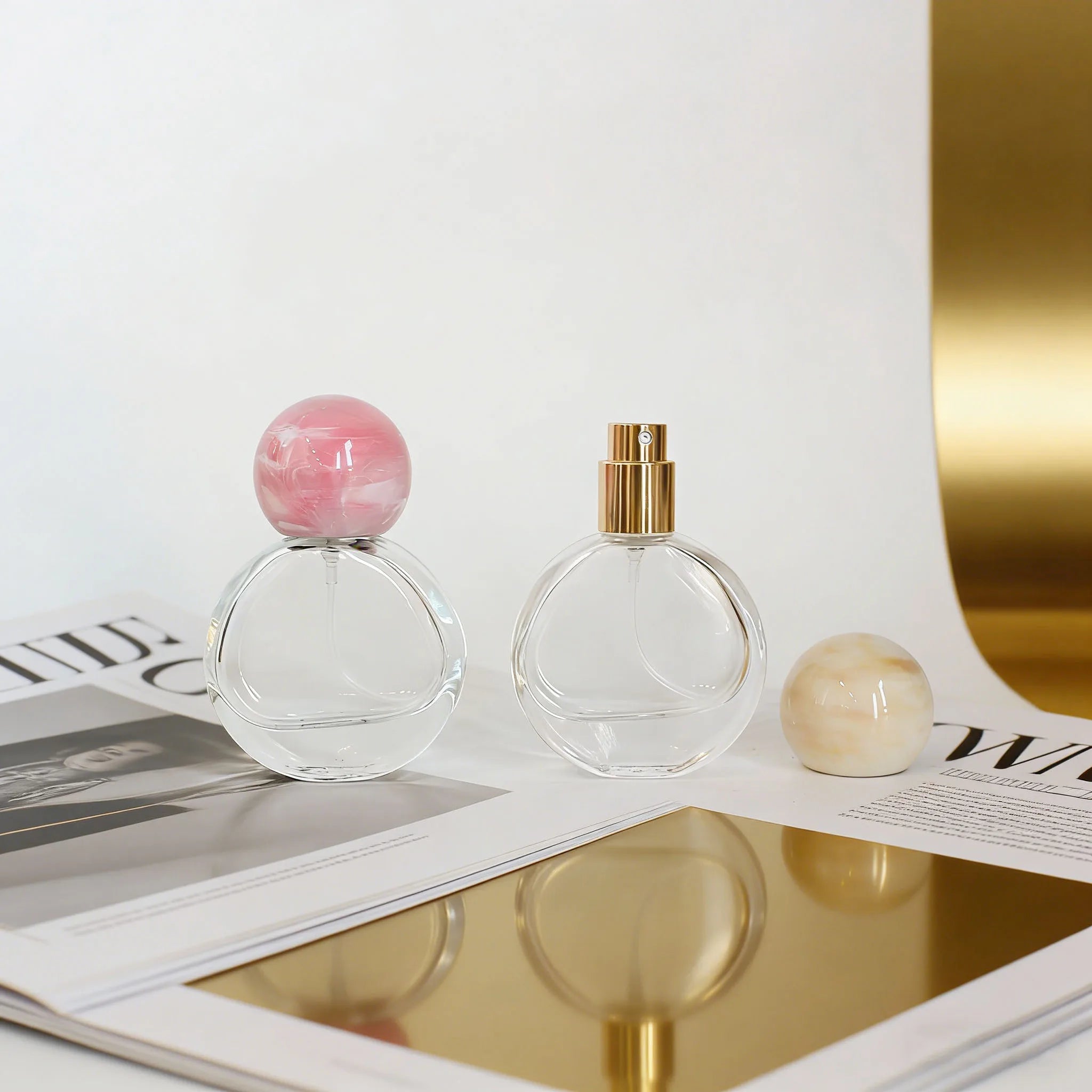 Hot Sale Glass Perfume Spray Bottle 25ml Ball Shape Perfume Container for Cosmetic Packaging - 图片 3
