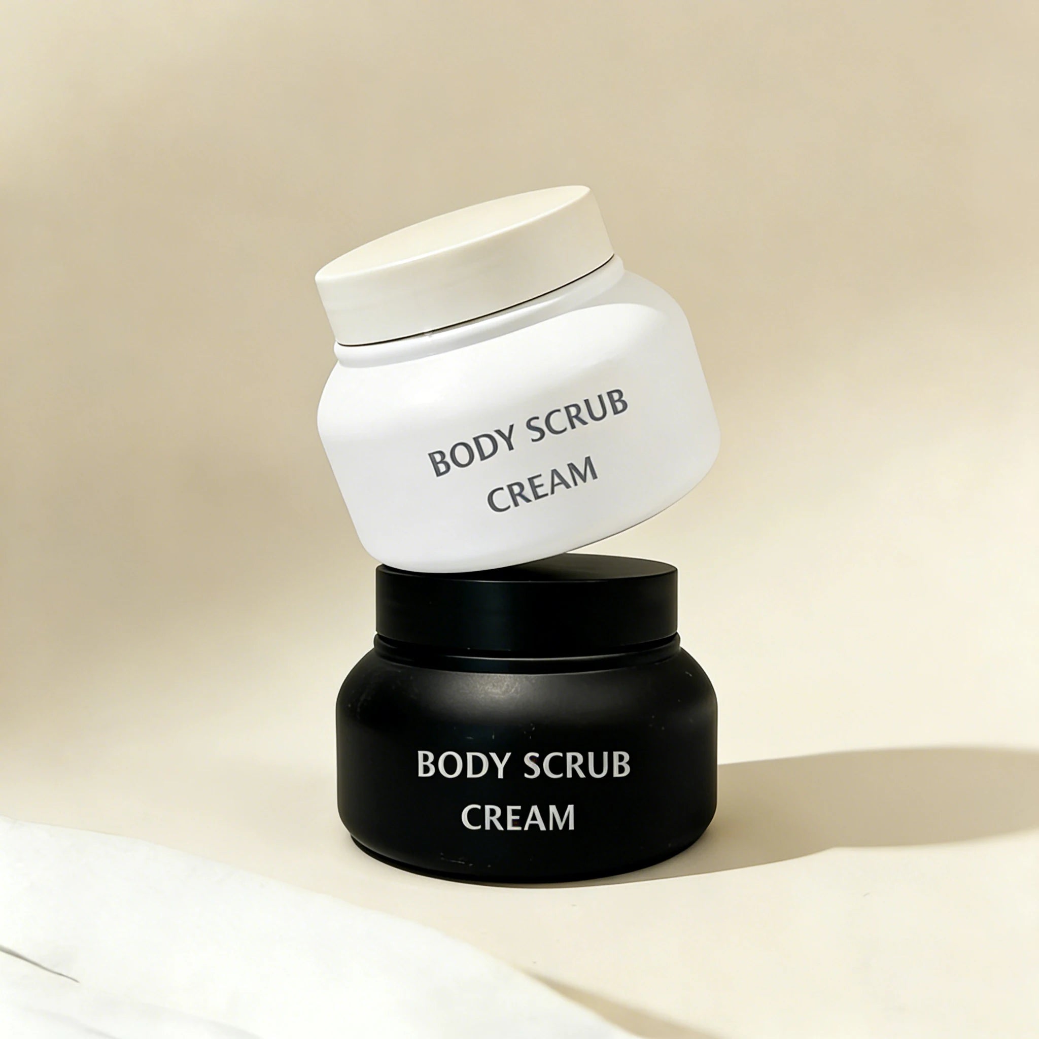 Custom Printed 8oz PET White Black Cosmetic Cream Jars Plastic Body Scrub Container With Lids - 图片 5