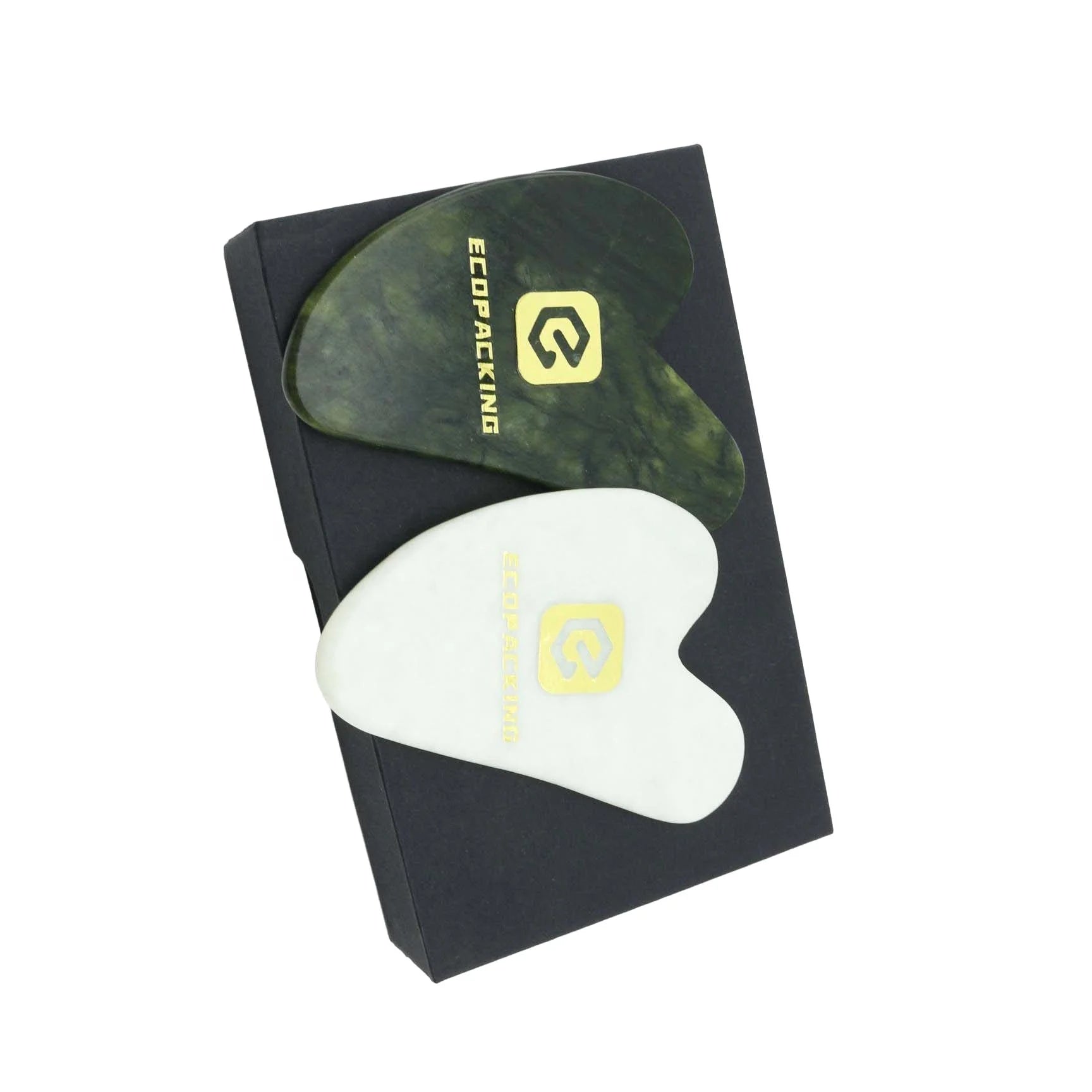 High Quality Facial Massages Quartz Gua Sha Jade Roller Massager Tool Set for Facial - 图片 4