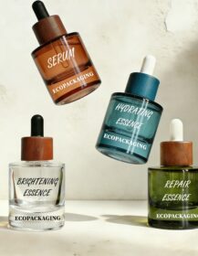 Premium Wooden Cap Glass Dropper Bottle for Eco-Friendly Skincare Serum & Essence Packaging