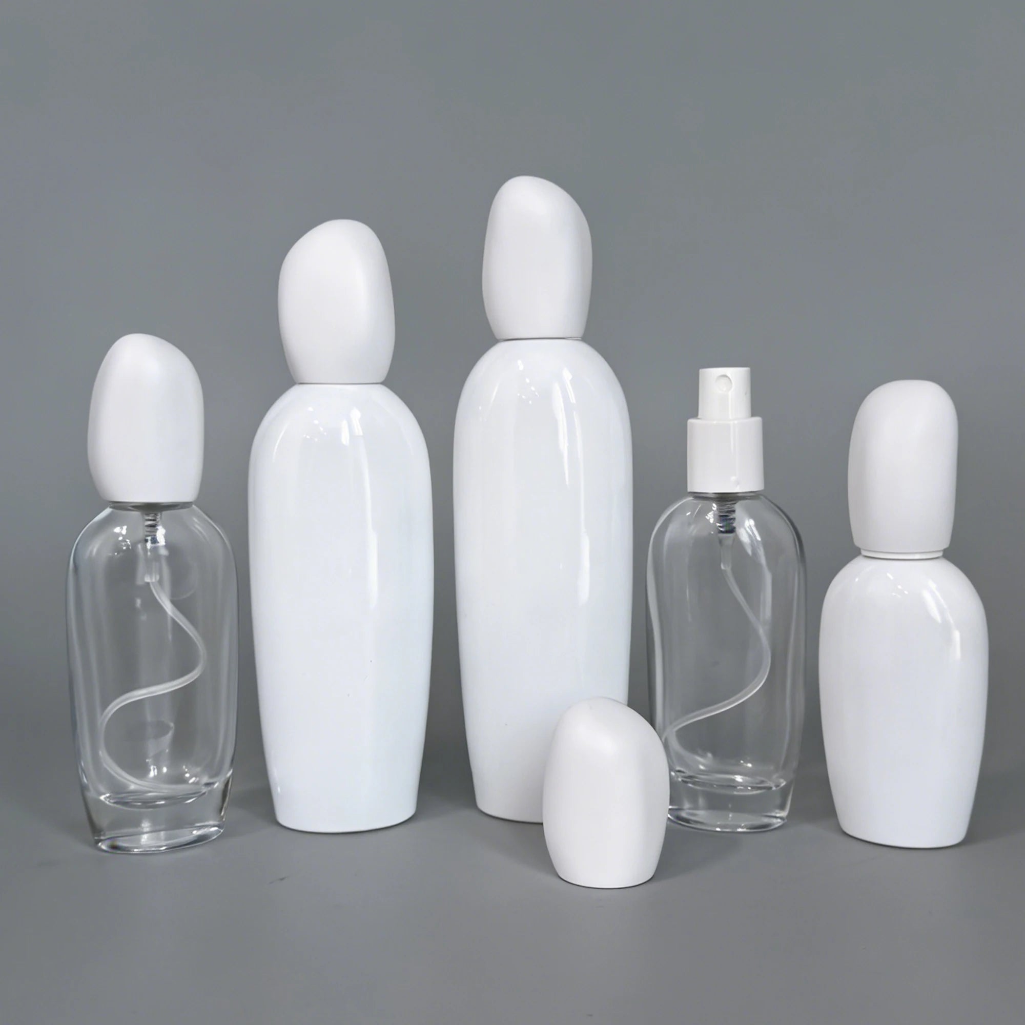 Gorgeous Bright White Glass Lotion Bottles Pump Top Wholesale Skincare Packaging Face Cream Serum Body Lotion 888J - 图片 7