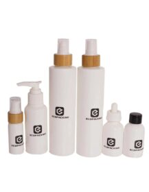 Natural 30ml 50ml 100ml PLA Biodegradable Lotion Bottle with Bamboo Cover for Shampoo and Face Mask Screen Printing Available