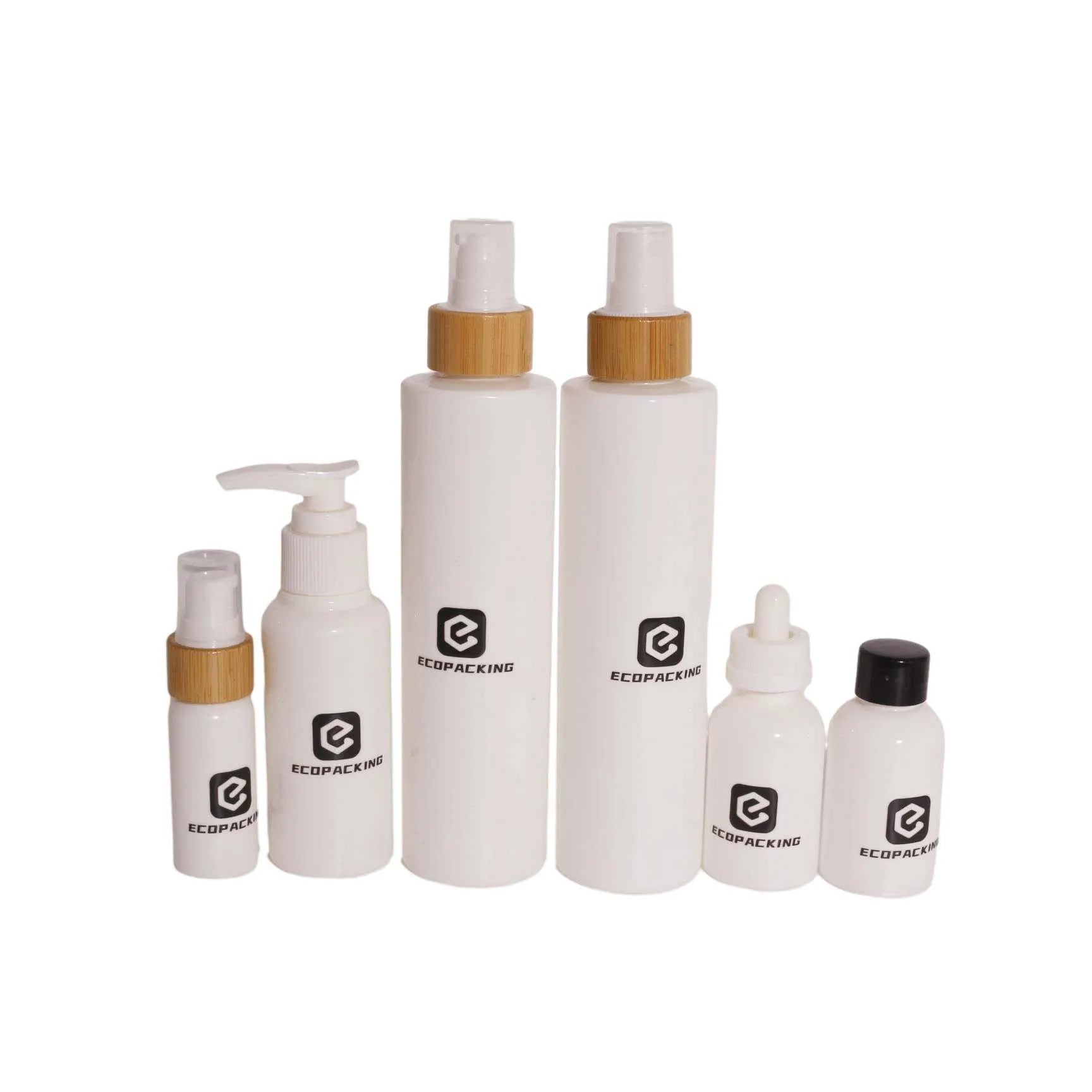 Natural 30ml 50ml 100ml PLA Biodegradable Lotion Bottle with Bamboo Cover for Shampoo and Face Mask Screen Printing Available