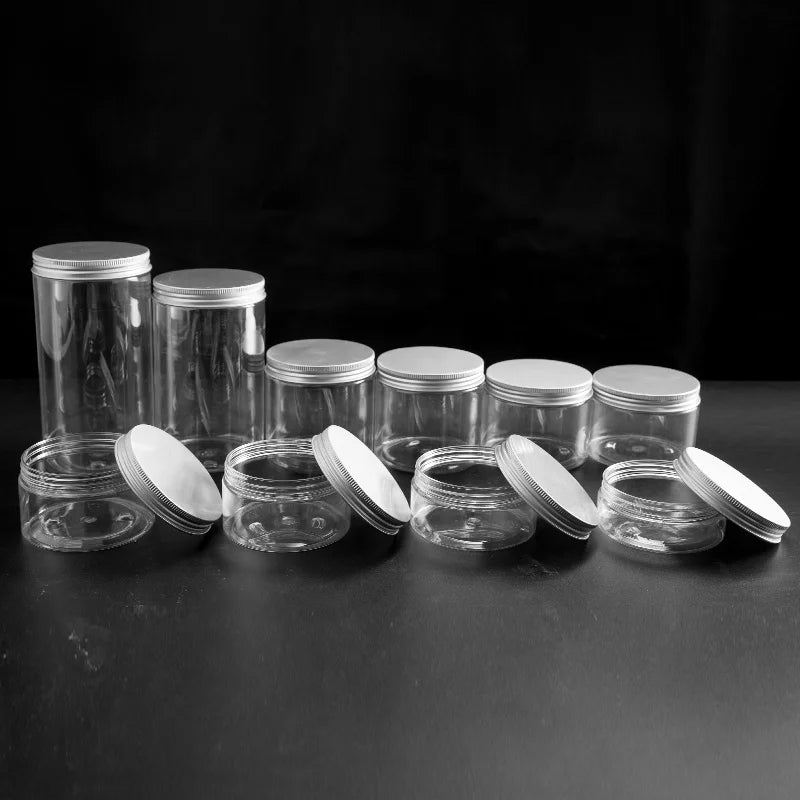 Transparent Container 100ml 120ml 150ml 200ml 250ml 300ml Plastic Food Jar with Aluminum Screw Lid - 图片 3