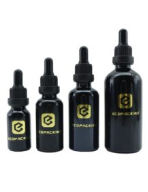 Custom Oil Dropper Bottle 5ml 10ml 15ml 20ml 30ml 50ml 100ml Black Glass Bottle with Dropper Lid