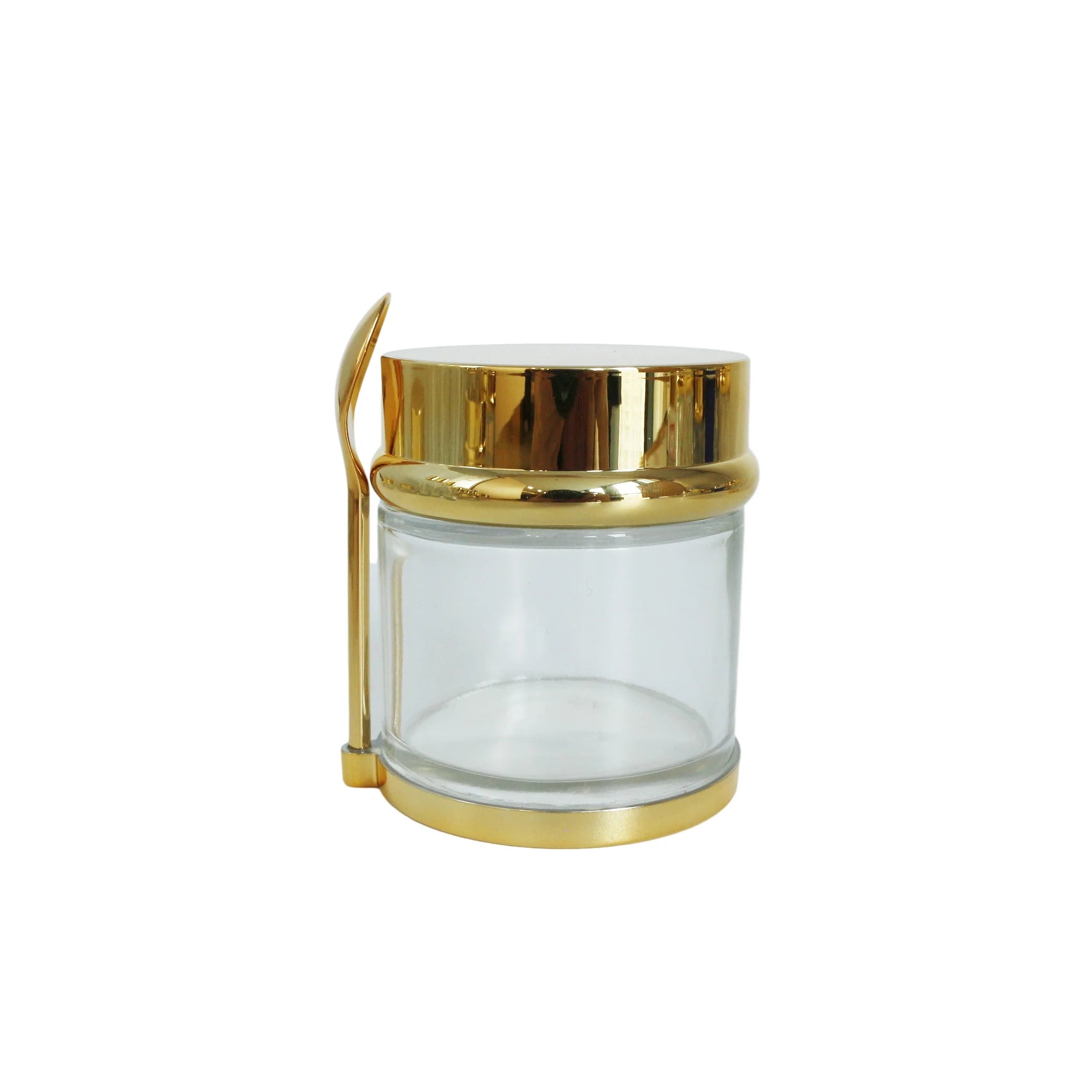 Wide Mouth Luxury Glass Cream Cosmetic Jar with Spoon Spatula Lid for Body Butter Night Cream Skin Care Packaging 30ml 50ml 80ml