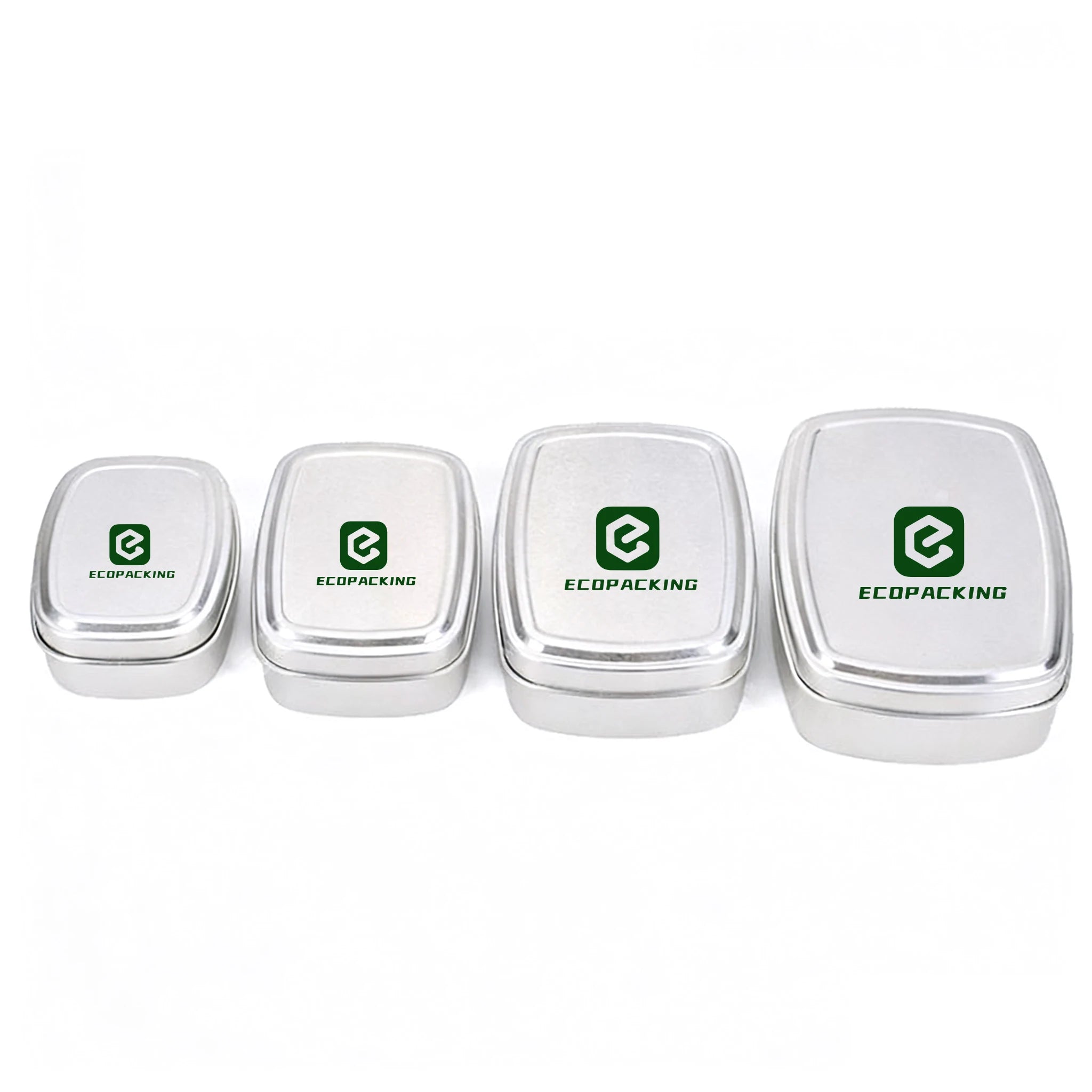 Wholesale Rectangular Aluminum Cans 60ml 80ml 100ml 150ml Square Food Safe Aluminum Jar Metal Sugar Cookies Gift Box