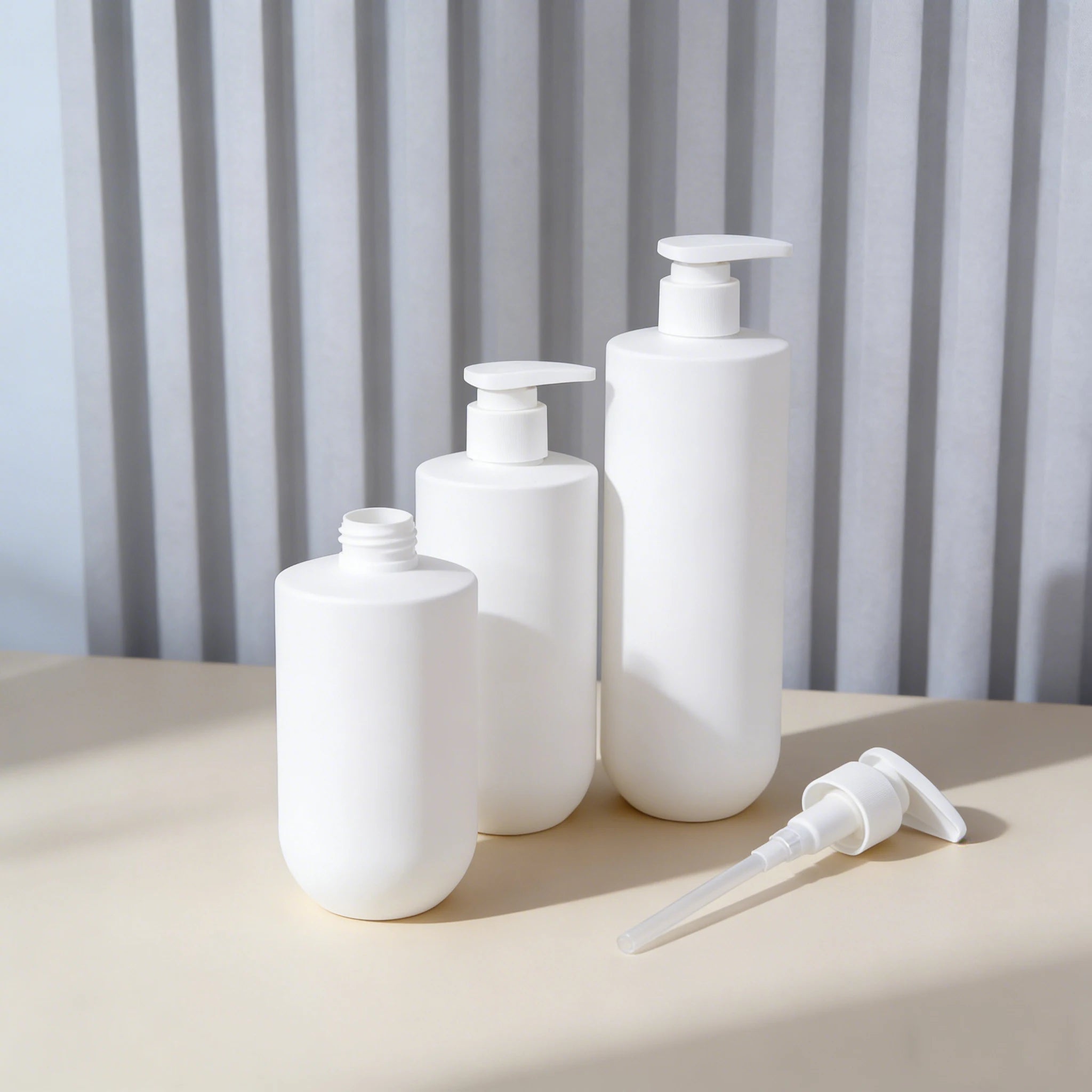 Luxury Large Capacity Empty Shampoo & Conditioner Bottles 500ml/400ml/350ml Grey HDPE Body Wash Shower Gel Packaging - 图片 4
