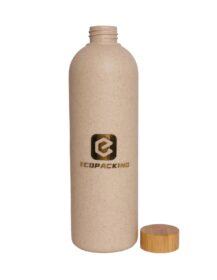 Empty Biodegradable Packaging Bottle 100ml 250ml 300ml 400ml 500ml Wheat Straw Bottle with Bamboo Lid