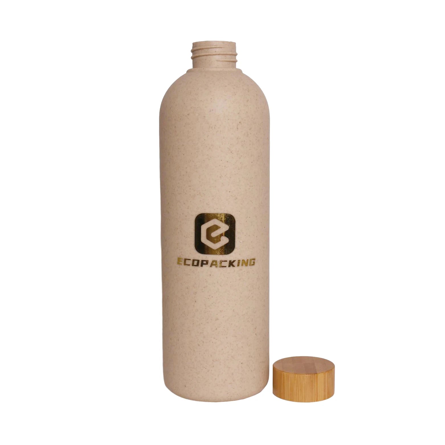 Empty Biodegradable Packaging Bottle 100ml 250ml 300ml 400ml 500ml Wheat Straw Bottle with Bamboo Lid