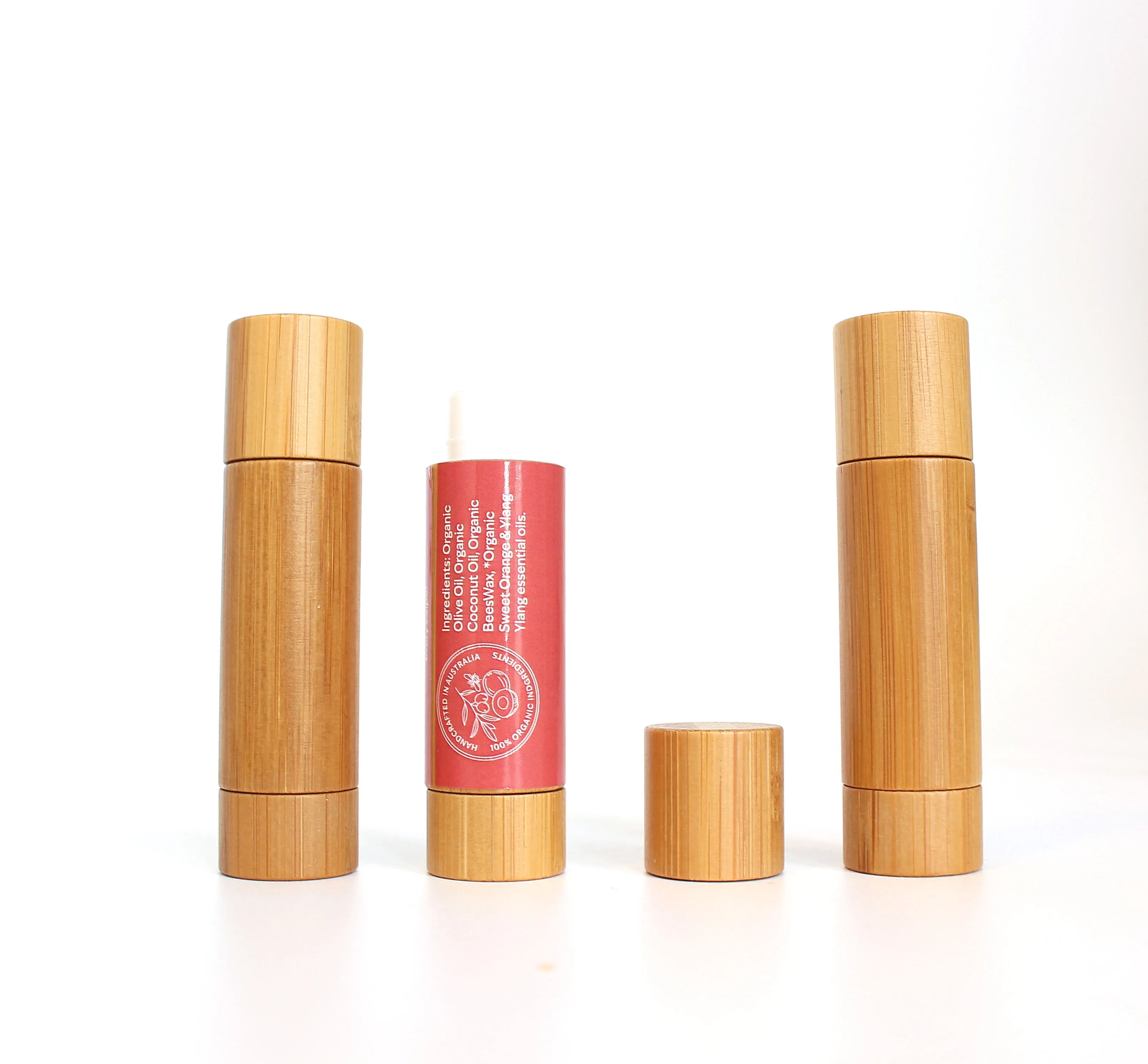 Biodegradable Empty Lip Balm Containers 5g Bamboo Wooedn Lipstick Tube Packaging - 图片 3