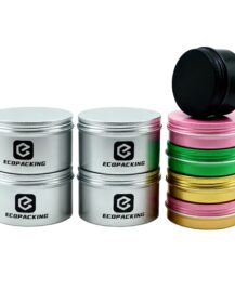 10ml 15ml 30ml 60ml 100ml 1oz 2oz Tin Box Round Screw Top Black Metal Tins Aluminum Cream Jar for Beard Balm