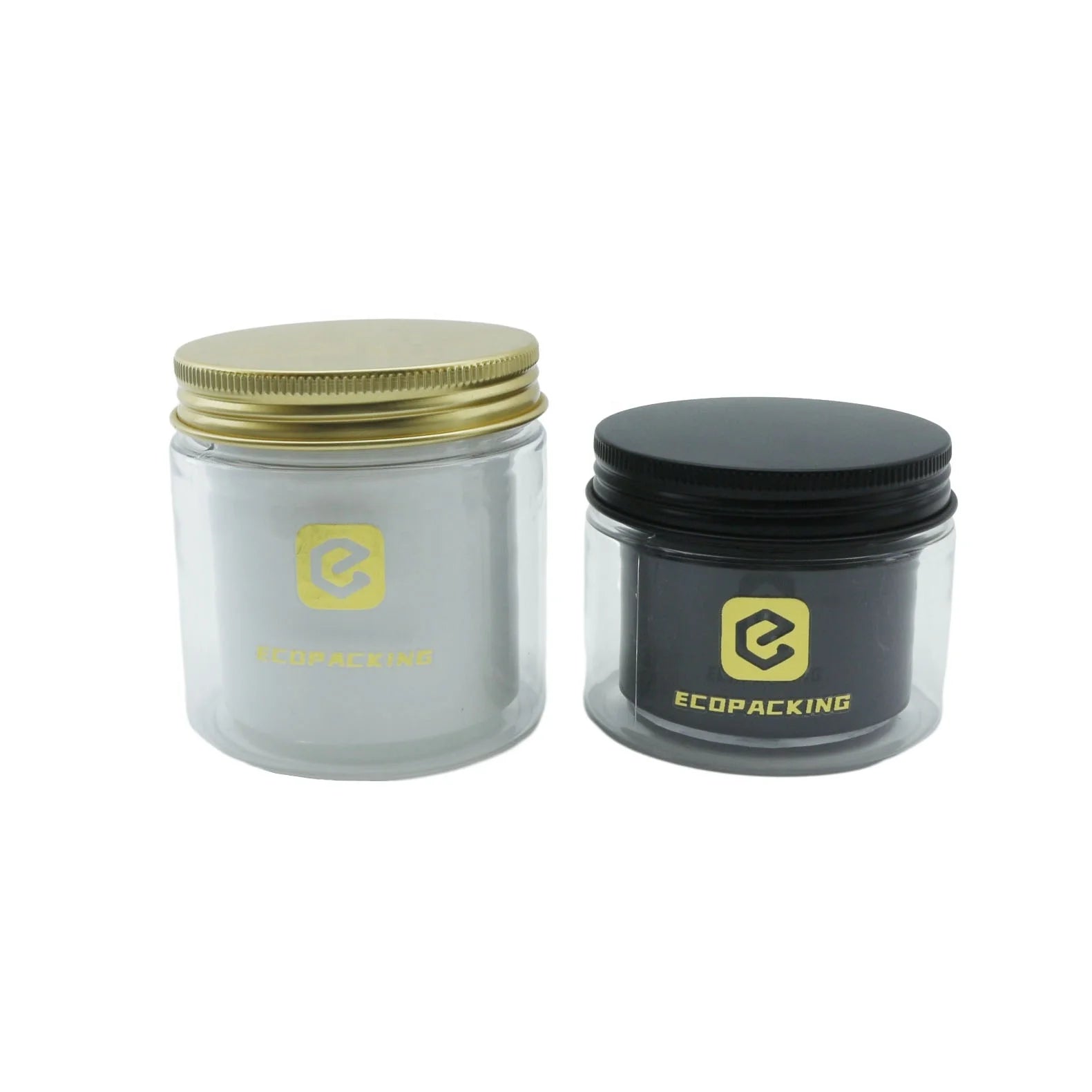 Luxury 50ml 100ml 150ml Plastic Jar clear Black Empty Skin Care Double Wall Jar with Lids
