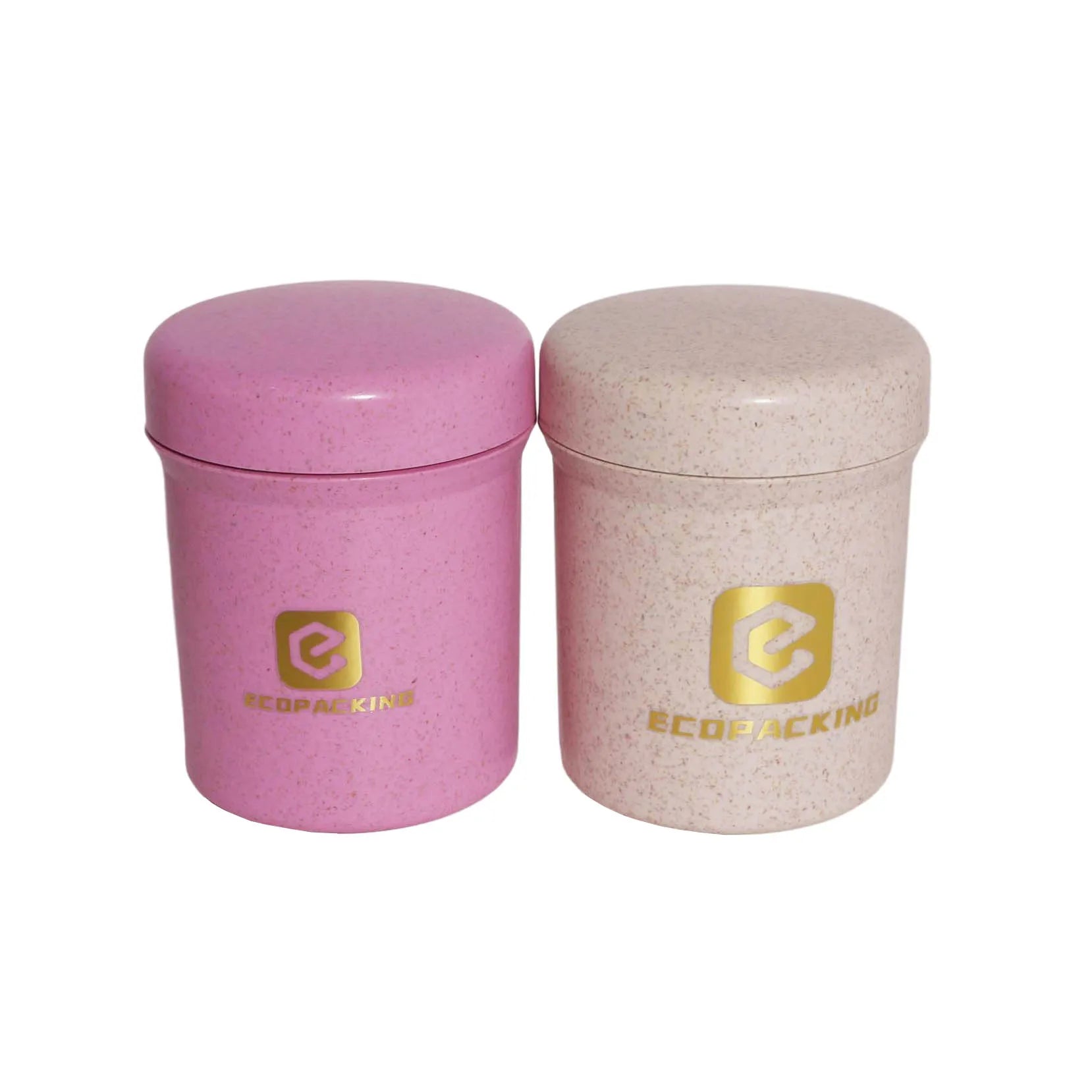 Empty Wheat Straw 250g Cosmetic Jar Large Plastic Jars Containers for Body Scrub Jar - 图片 4