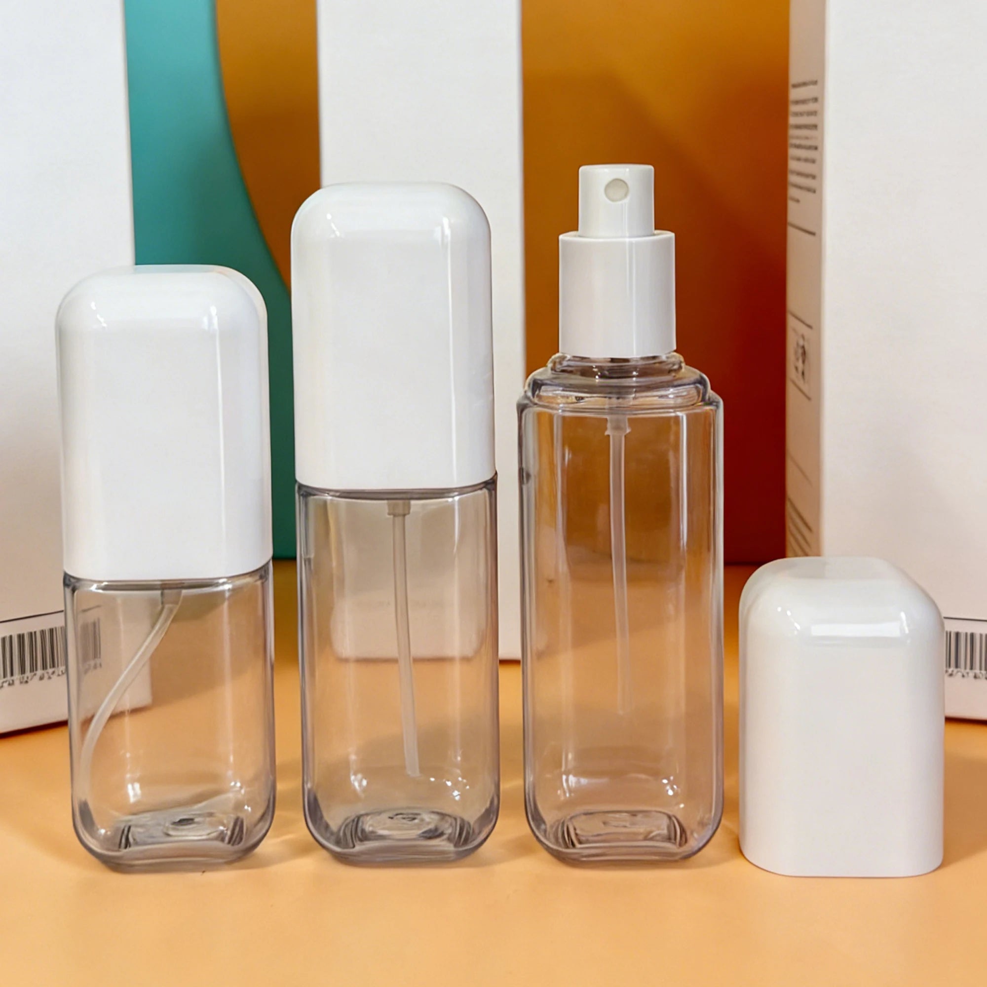 Refillable Skincare & Wigs Shampoo Packaging Set for Plastic Bottles White Pumps Sprays 100ml 120ml Toner Lotion Cream 888J