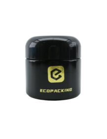 In Stock 100g UV Dark Violet Cosmetic Cream Glass Jar with Black Lid