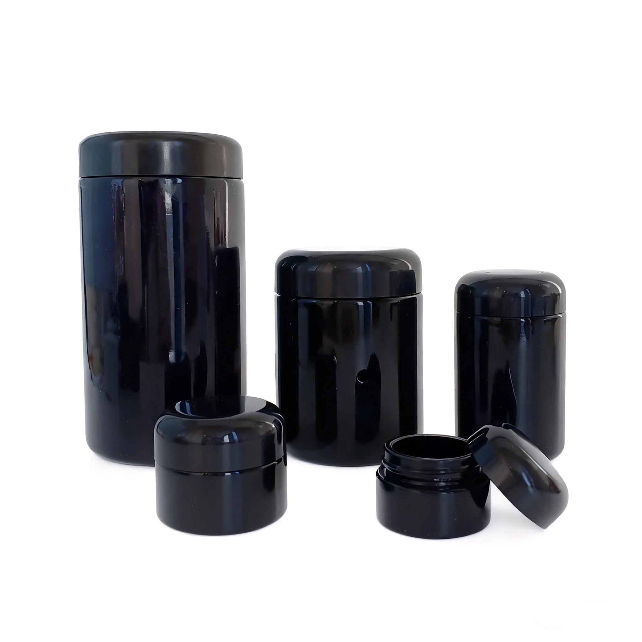 Wide Mouth 32 oz 16 oz 8 oz Black UV Violet Food Glass Jars with Lids - 图片 4