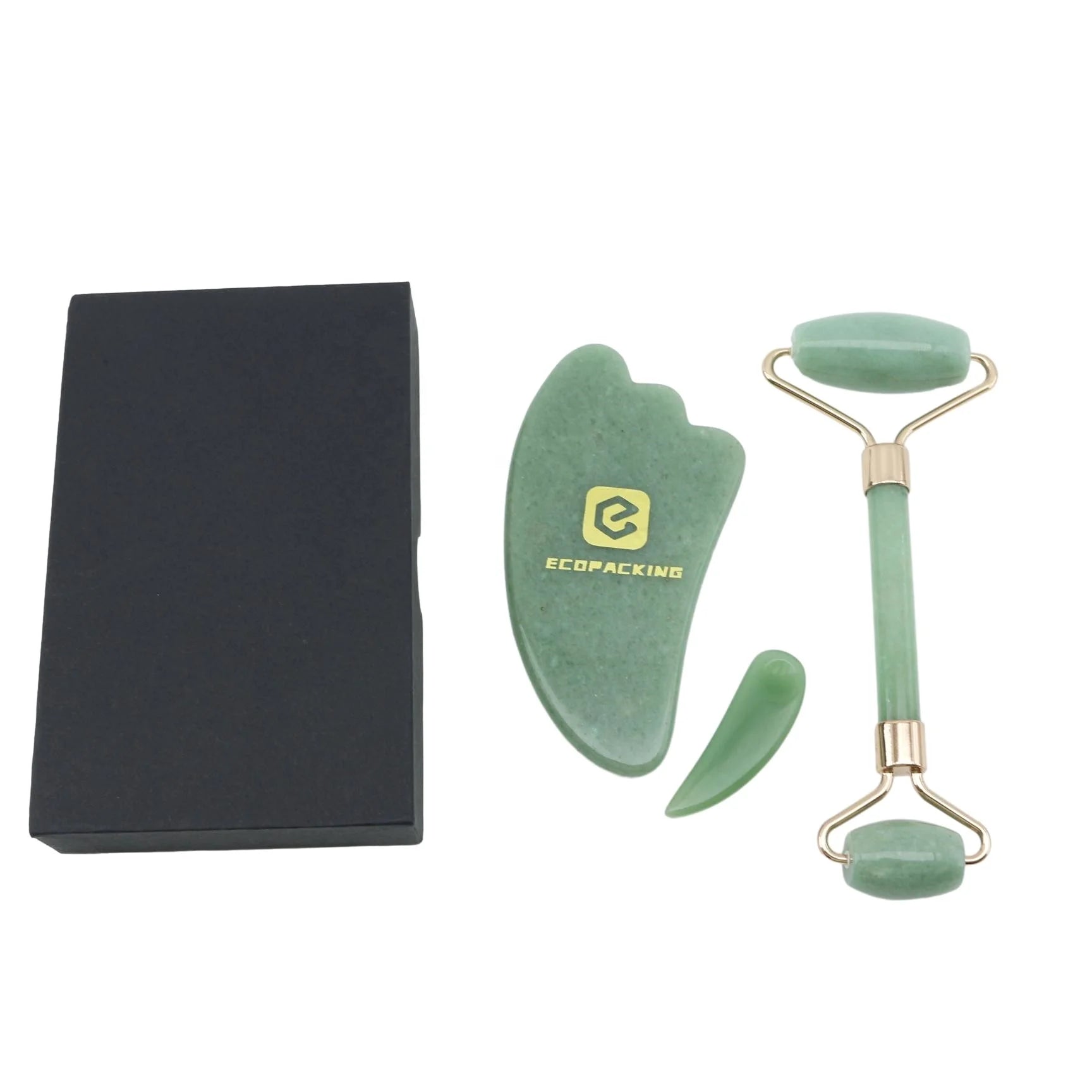 High Quality Facial Massages Quartz Gua Sha Jade Roller Massager Tool Set for Facial