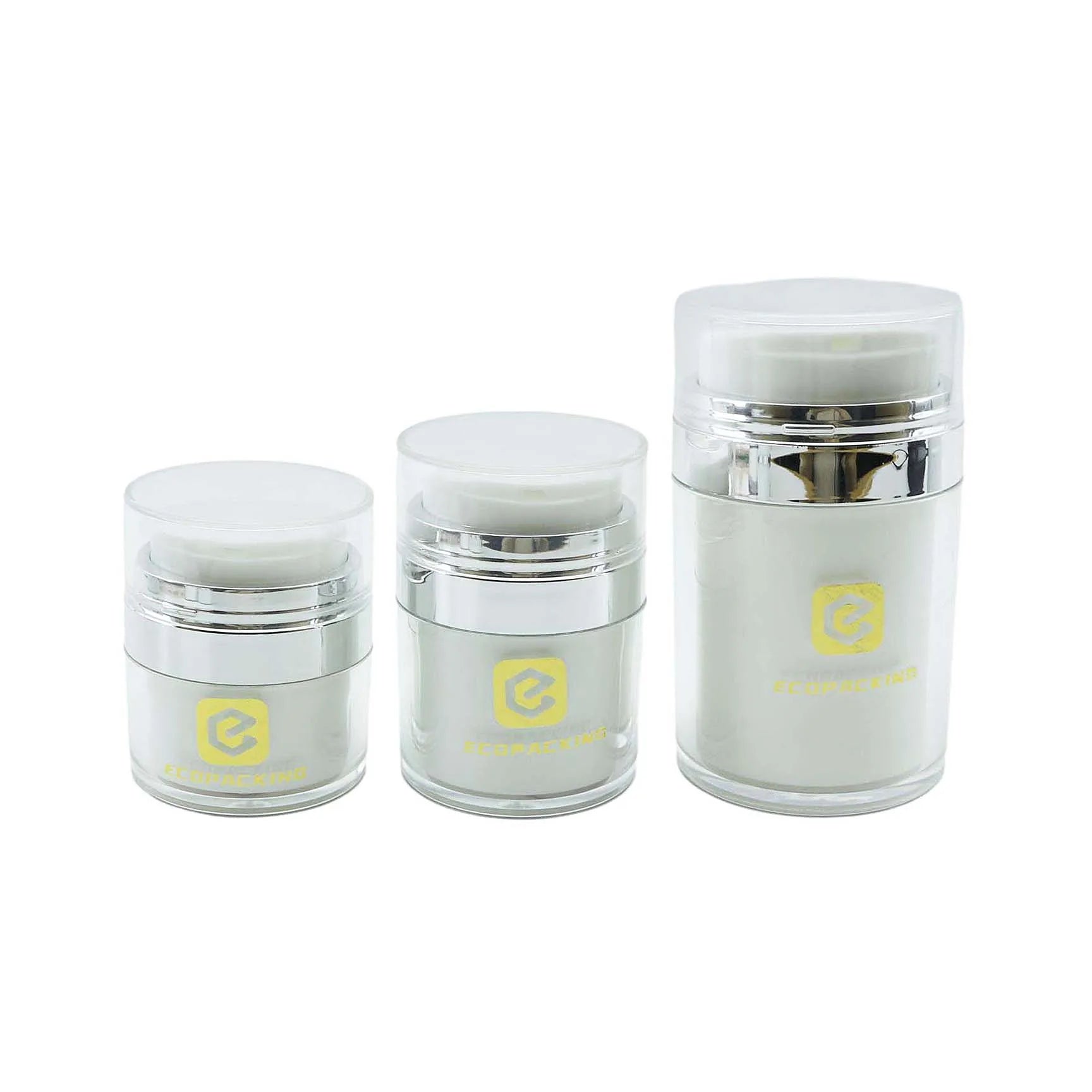 Custom Empty 15ml 30ml 50ml 100ml Press Airless Cosmetic Facial Packaging Plastic Airless Pump Cream Jar - 图片 7