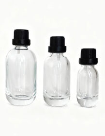 Refillable Thick Bottom 50ml 30ml 10ml Transparent clear Skincare Facial Oil Hair Oil Serum Glass Dropper Bottles Container