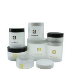 50ml 100ml 120ml 150ml 200ml 250ml 500ml PET clear Frosted Cosmetic Cream Jars Plastic Body Scrub Container With Black Lids