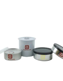 Easy Open Self Seal Press Tin Dry Flower Can 100ml Fit 3.5 Gram Flower Custom Label Plastic Lid Smell Proof Packing Tin