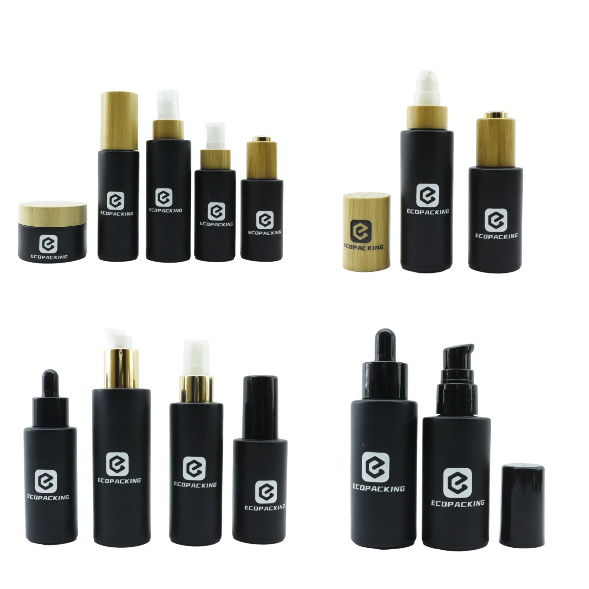 30ml Flat Frosted White Glass Dropper Pump Bottle with Hot Stamping for Eye Drops Essential Oils Cosmetics & Lotions - 图片 7