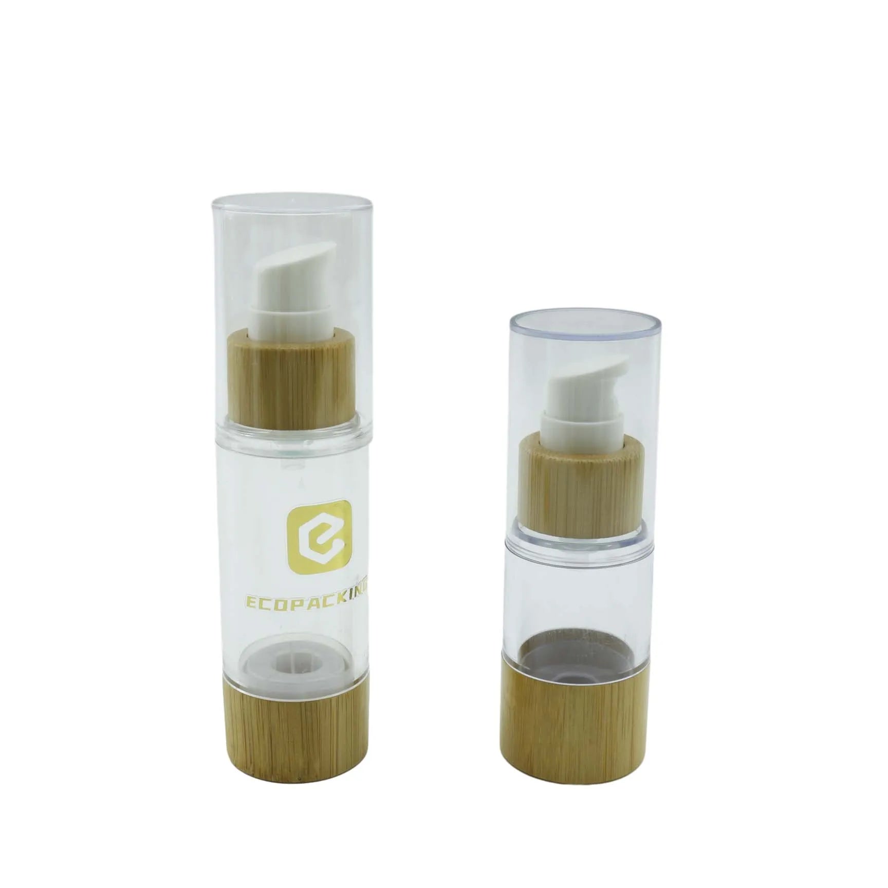 15ml 30ml 50ml 100ml 120ml Bamboo Jar Airless Pump with for Cap Custom Print for Shampoo/Skin Care Serum/Lotion Cream - 图片 4