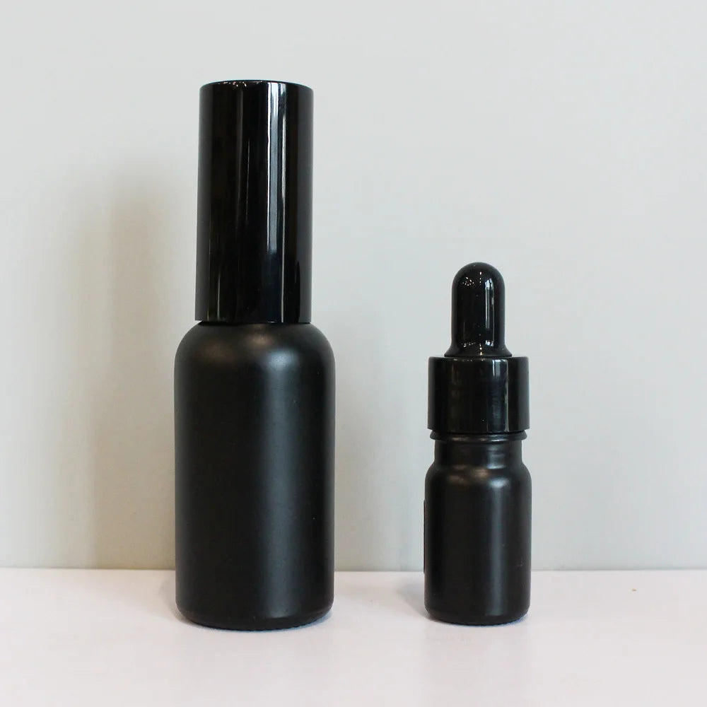 Custom 10ml 15ml 20ml 30ml 5ml Glass Spray Bottle Serum Bottle 1oz 2oz Empty Essential Oil Matte Black Glass Dropper Bottle - 图片 2