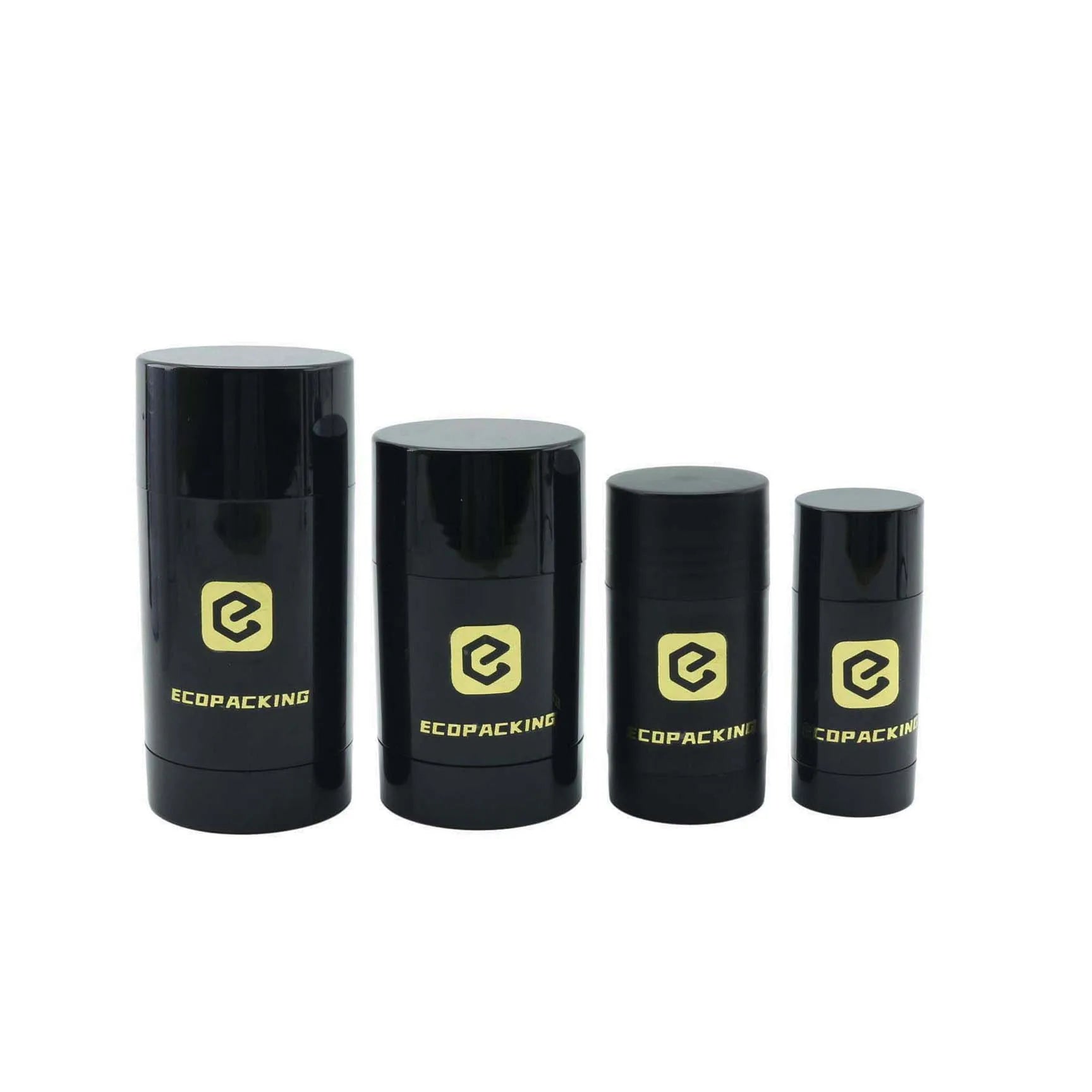 Glossy Black White 50ml 50g Empty Plastic Deodorant Stick Container Bottom Design for Skin Care - 图片 4