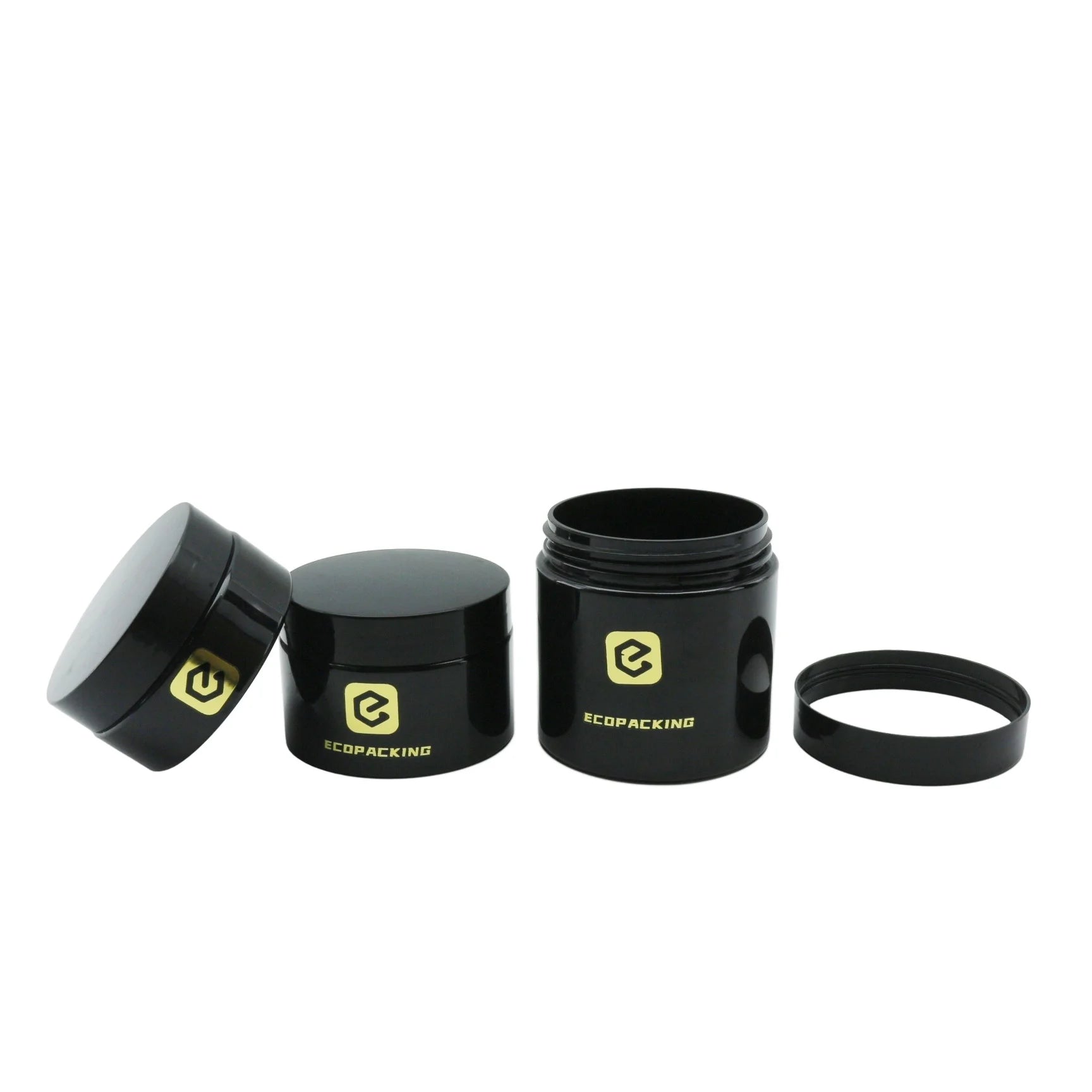 200ml 250ml 8oz Empty Cosmetic Container Frosted Black Plastic Jar with Matte Black Screw Lid for Cream Hair Gel Food Plastic - 图片 2