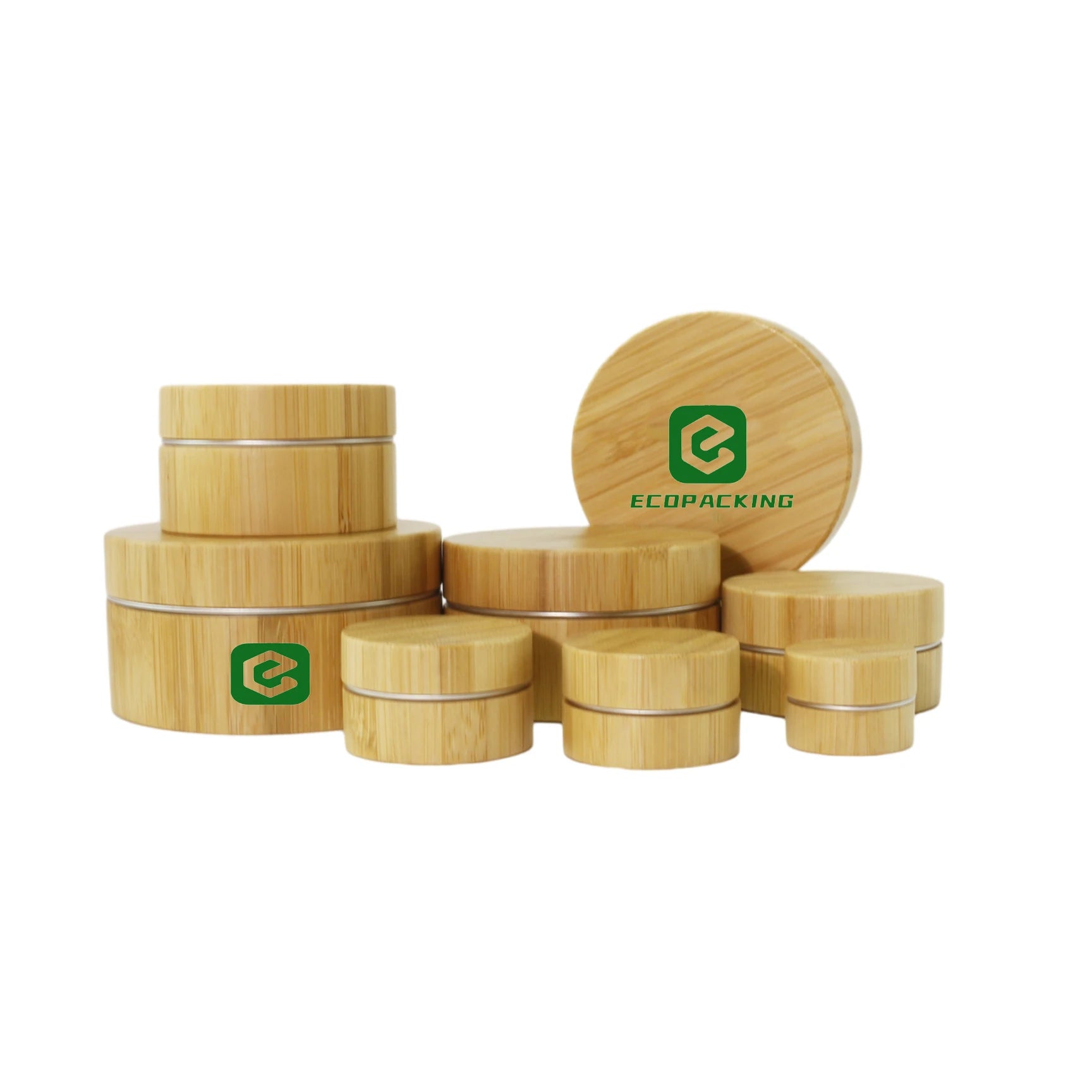 Skin Care Bamboo Tin Wood Jar Aluminum Cosmetic Metal Container - 图片 2