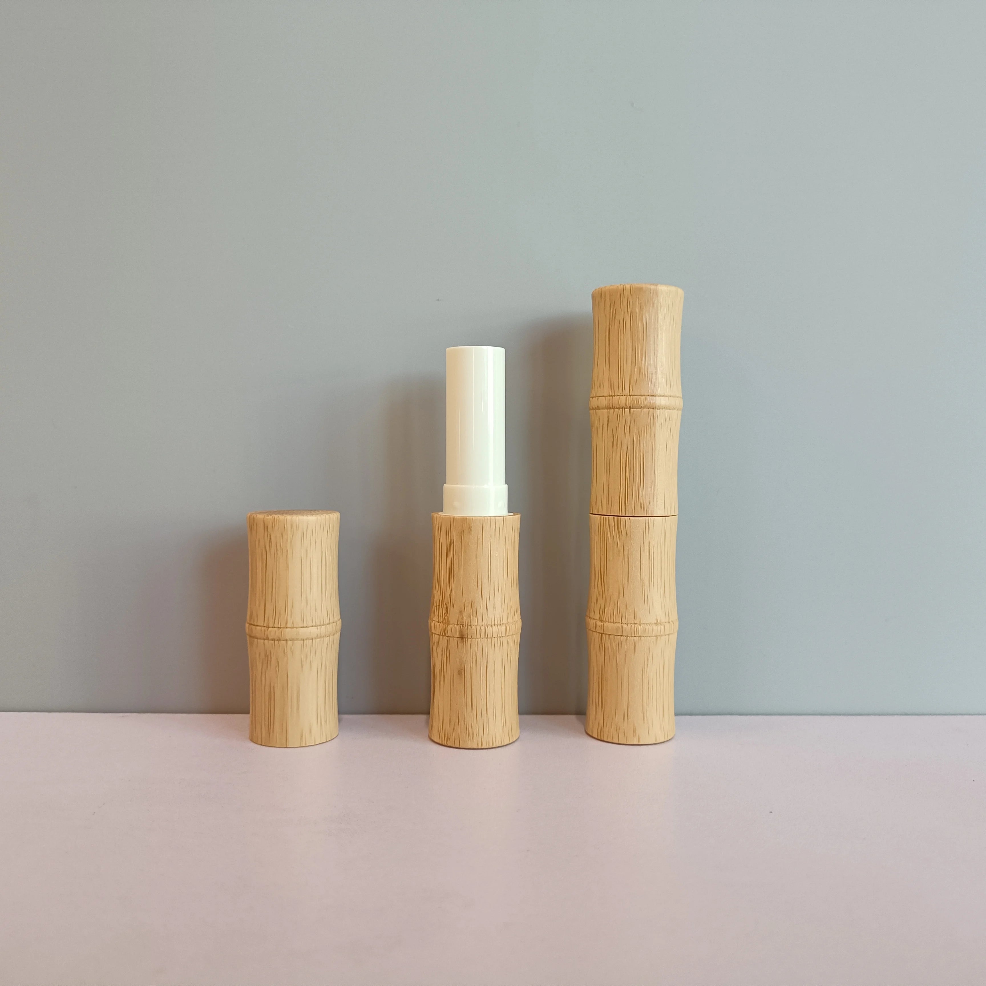 Biodegradable Eco Friendly Empty Cosmetics Packaging 5ml Bamboo Lip Balm Container Lipstick Tube - 图片 6