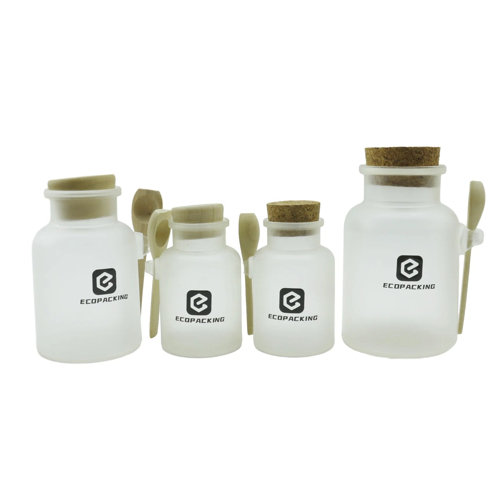 100ml 200ml 300ml 500ml Body Scrub Bottle clear Frosted Cosmetic Plastic Bath Salt Jar