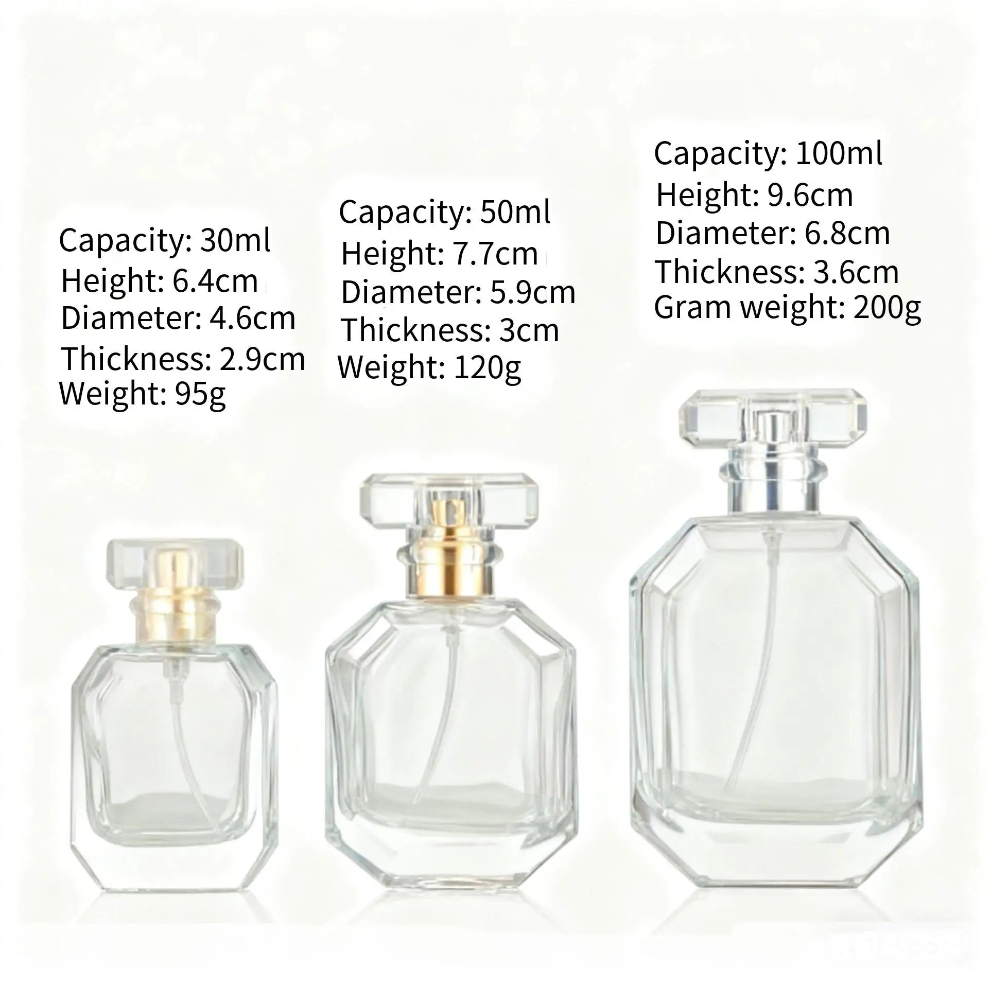 Luxury 50ml Glass Perfume Bottle with Round Shape Pump and Spray Sealing Cosmetic Mascara & Blush Carton 8888J - 图片 7