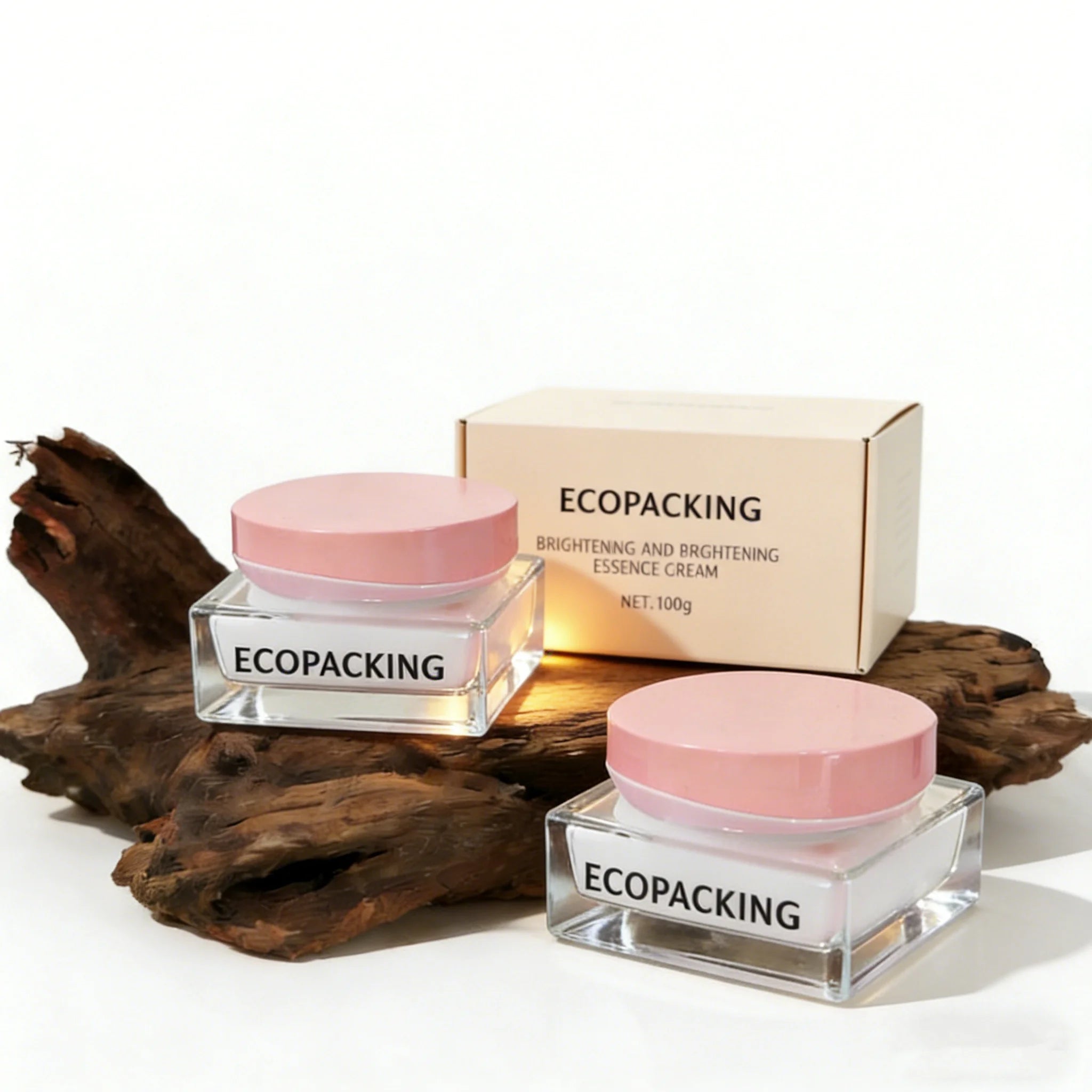 square Shape Thick Bottom 100g 200g Glass Cosmetic Jars with Plastic Lids Empty for Cream Packaging - 图片 6