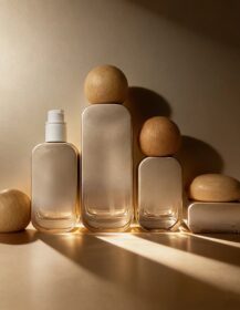 Luxury Empty Cosmetic Packaging Set 30ml 50ml 100ml 120ml Glass Lotion Pump Bottle Face Cream Jar Wooden Lid for Skin Care Serum