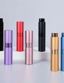 Stock 10ml Portable Gold Black Matte Aluminum Metal Twist up Decant Refill Refillable Perfume Atomizer Pump Spray Bottle A888