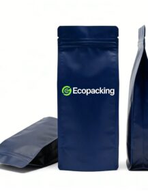 Custom Brand Printing Biodegradable Coffee Pouches Recycle Flat Bottom Valve Coffee Bags with Valve and Zipper