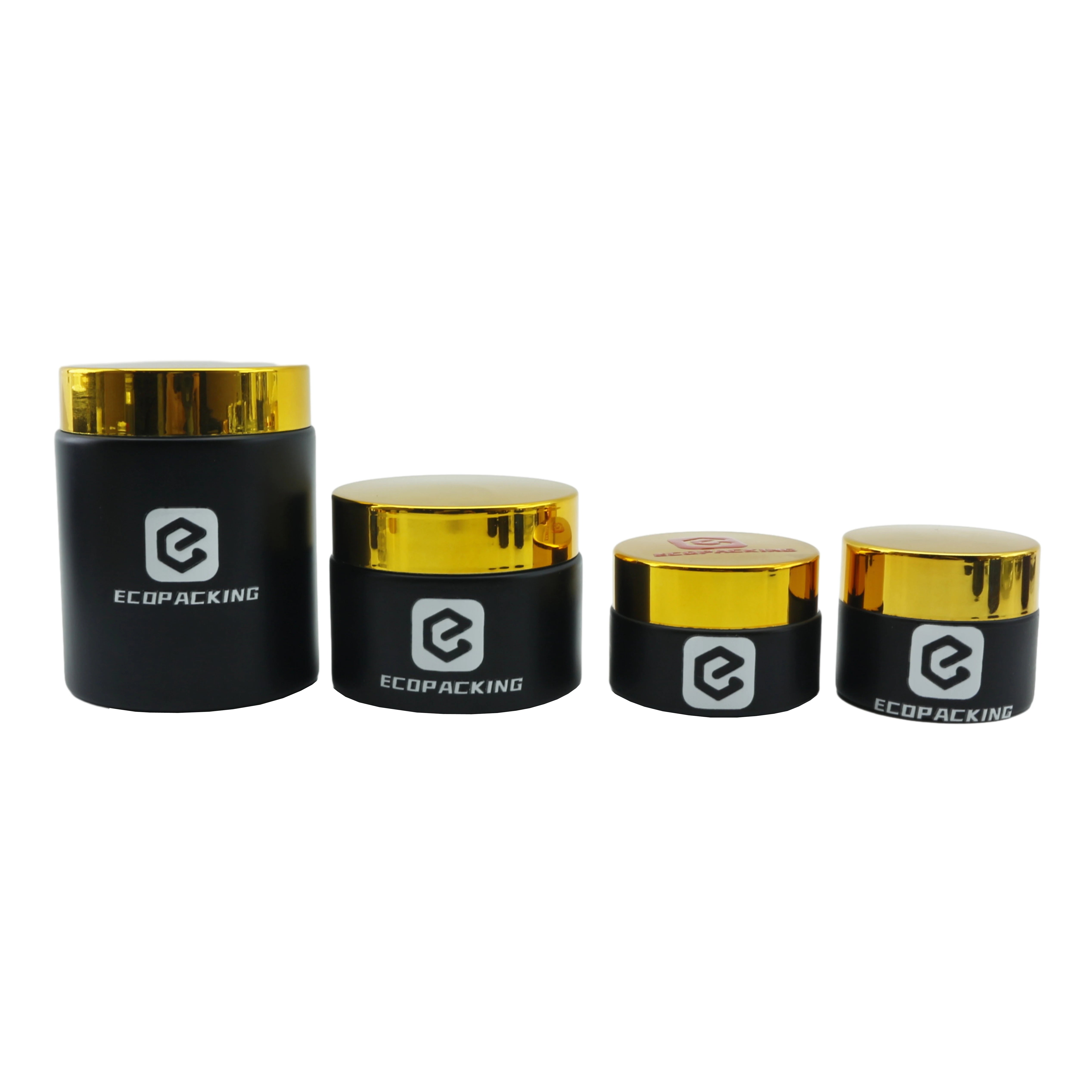 Eco Friendly Matte Frosted Black Glass Jar Cosmetic Cream Jar 30ml 50ml with Lids - 图片 7