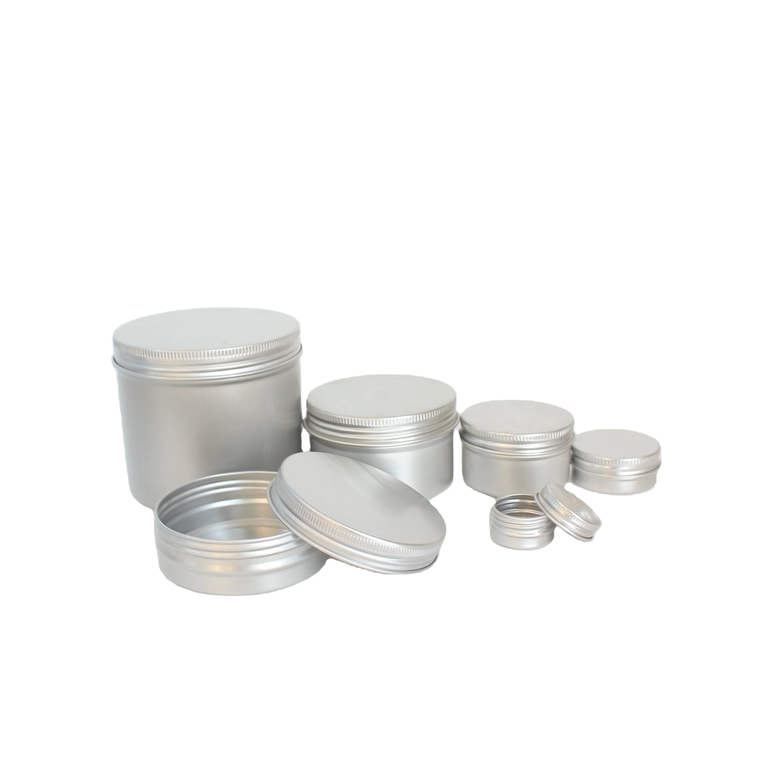 30g 50g 60g 80g 100g 1oz 2oz 5oz Empty Aluminum Tin Lip Balm Container Candle Aluminum Jar Packaging