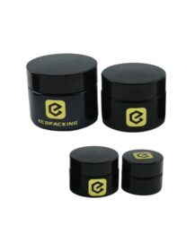 Portable Hand Cream Jar 5ml 15ml 30ml 50ml Uv Black Cream Jars Glass Wide Mouth Container