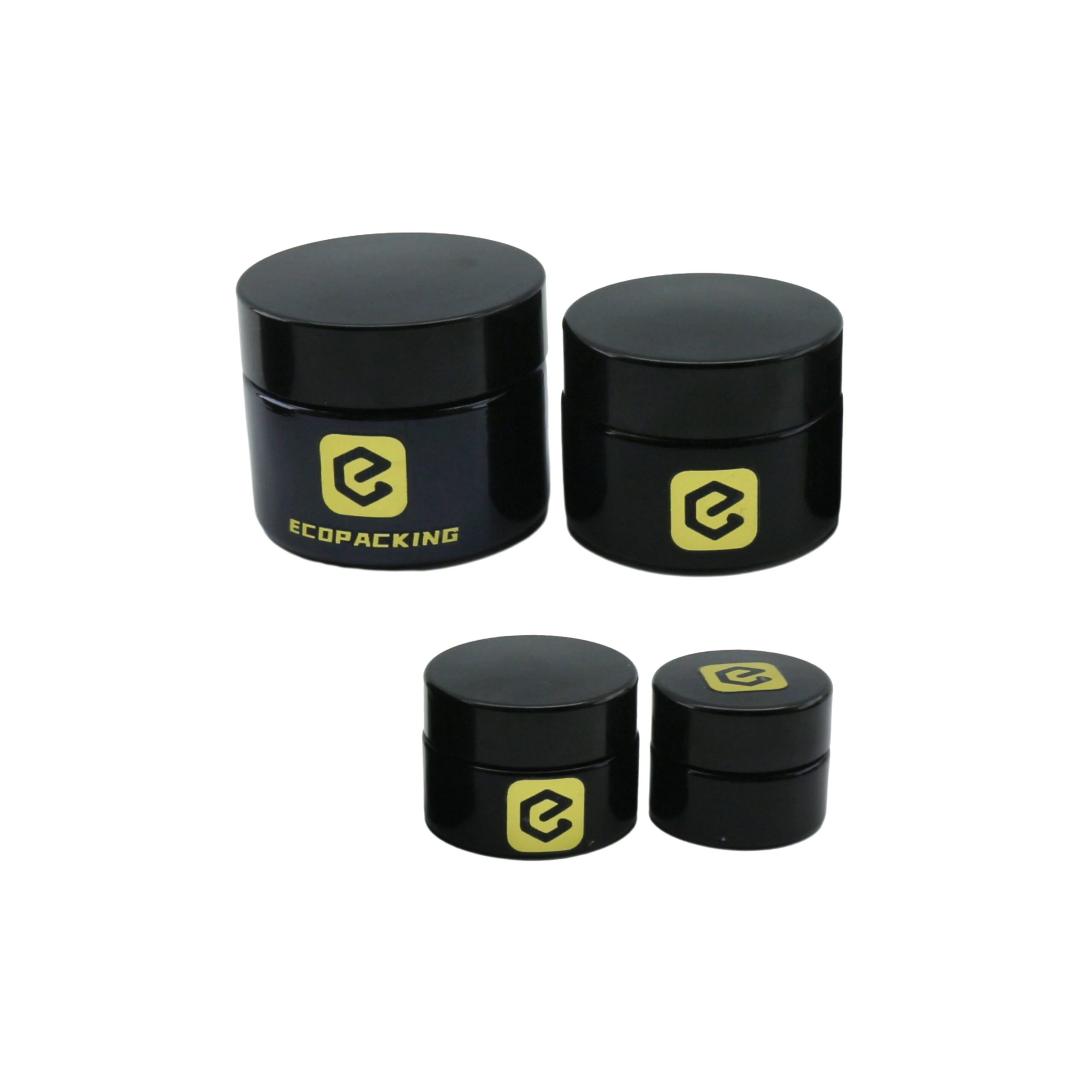 Portable Hand Cream Jar 5ml 15ml 30ml 50ml Uv Black Cream Jars Glass Wide Mouth Container